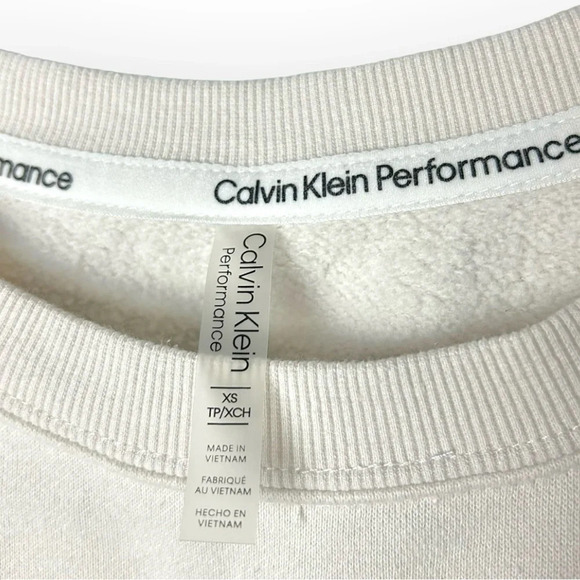Calvin Klein Performance Cream  Crewneck Sweatshirt XS - Picture 5 of 5